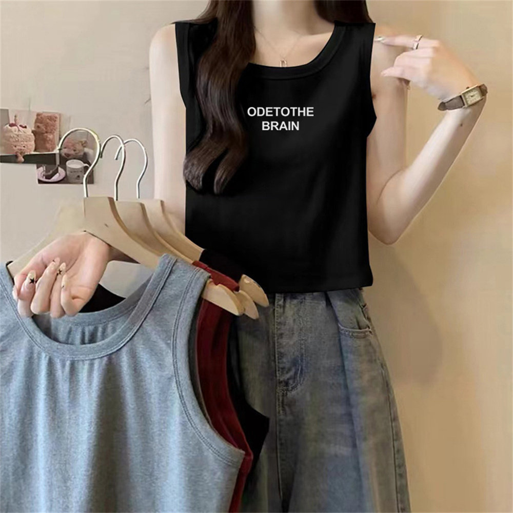 吊带背心女夏外穿清新内搭宽松显瘦大码打底白色无袖纯棉胖m上衣9