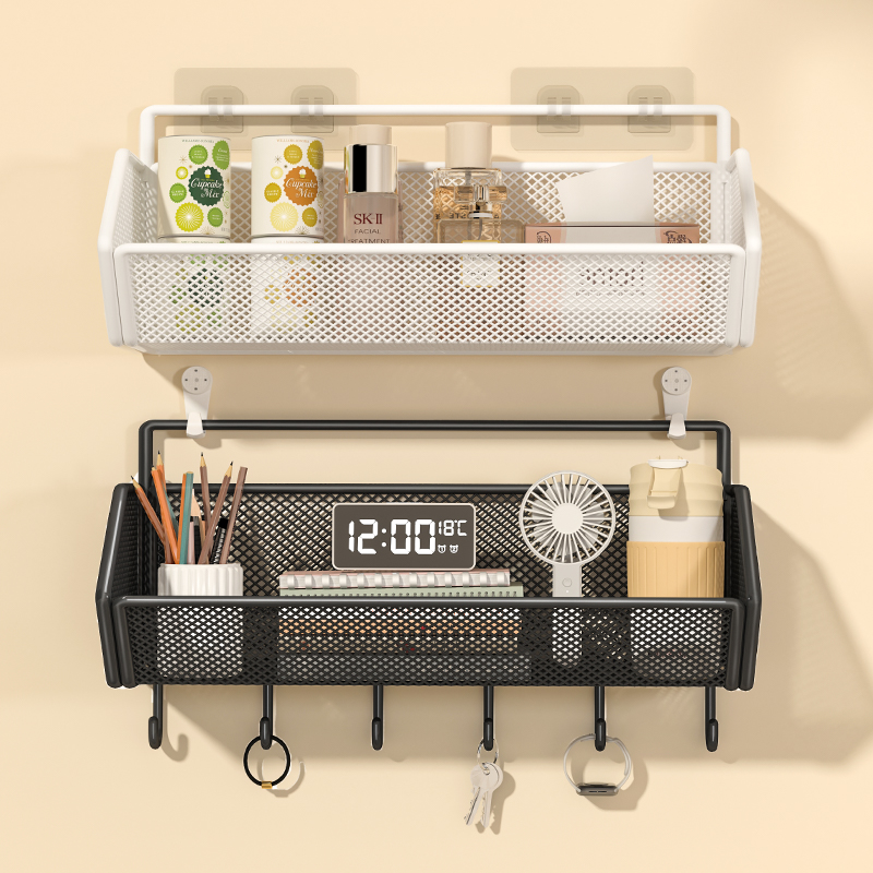 墙上置物架宿舍床上床头挂篮免打孔墙壁收纳筐寝室上铺壁挂收纳篮