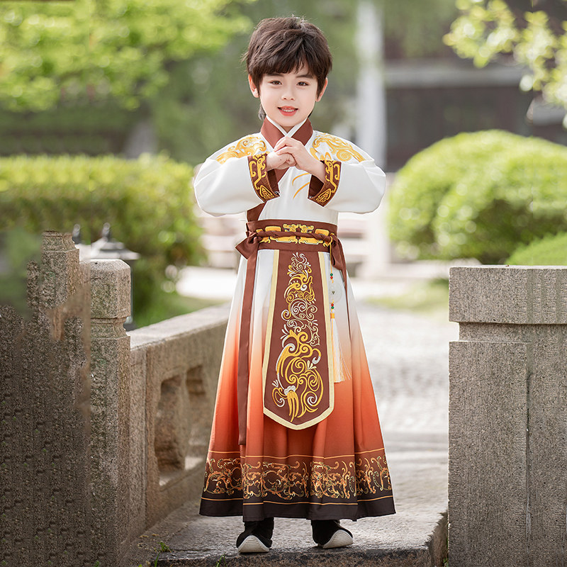 男童汉服2023新款夏季儿童男装帅气唐装男孩古装国学服学生演出服