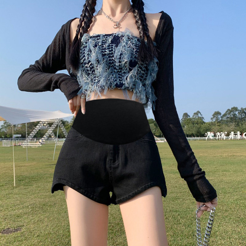 孕妇短裤夏季薄款外穿小个子夏天打底阔腿裤子大码夏装牛仔裤夏款