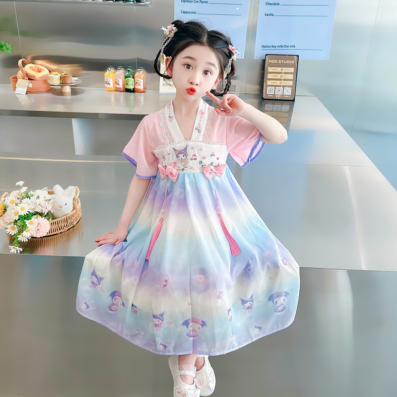 女宝宝汉服夏季连衣裙2024新款洋气古装公主裙女孩超仙中国风裙子