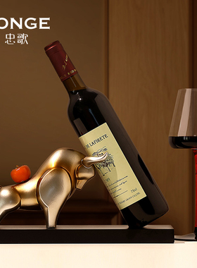 牛气冲天红酒架摆件家居饰品现代客厅酒柜电视柜餐桌牛市高档摆设