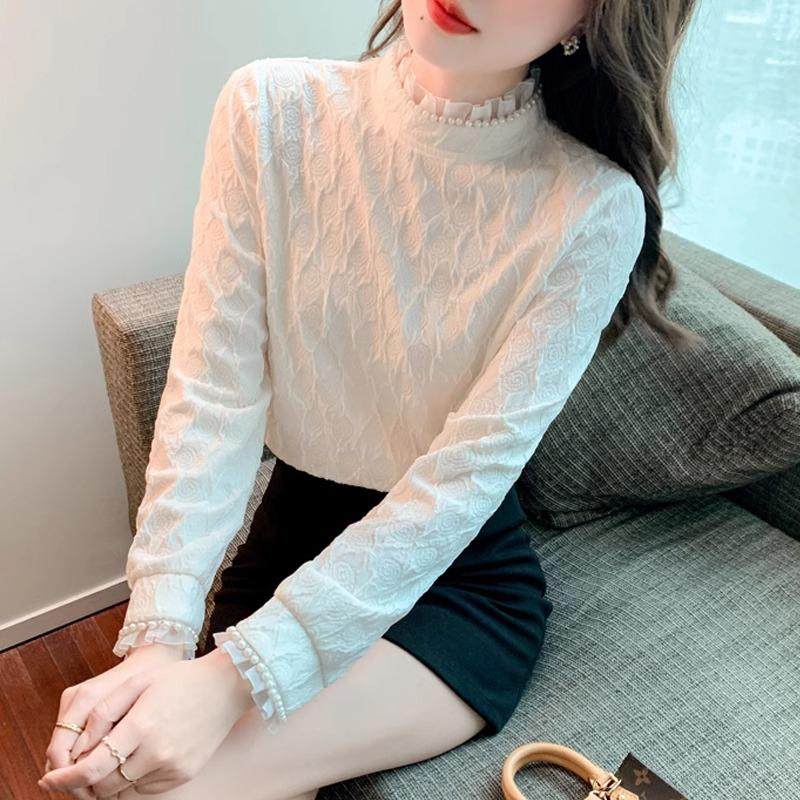 半高领气质蕾丝打底衫女秋冬内搭2024新款洋气高级感气质加绒上衣,孕妇装/孕产妇用品/营养,孕妇瑜伽背心/T恤,淘宝优惠券,粉丝福利购,淘宝优惠卷