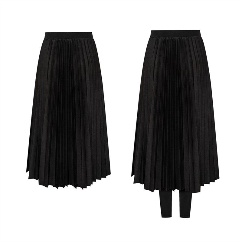 秋冬季带裙子的裤子加绒加厚百褶半身裙裙裤一体假两件打底裤外穿