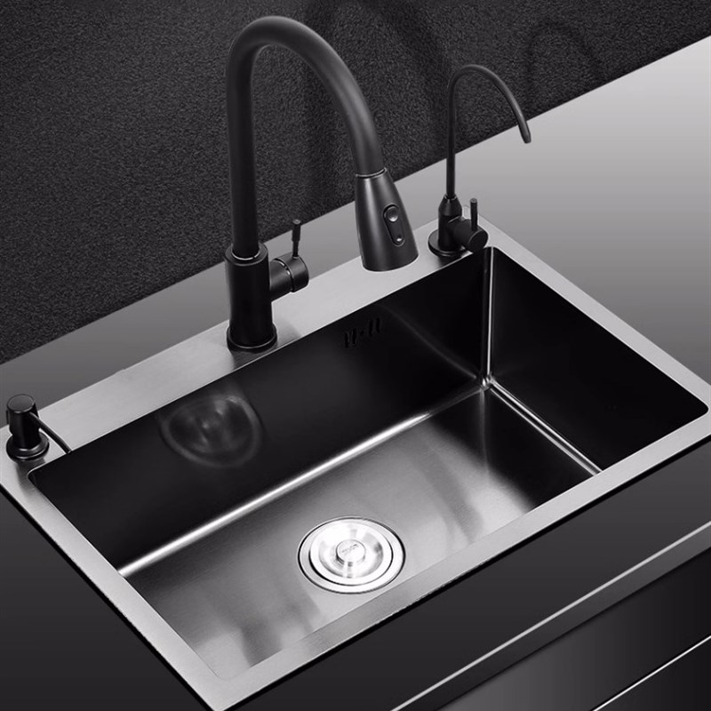 洗菜盆厨房水槽纳米304不锈钢多功能家用洗碗池大单槽台下盆