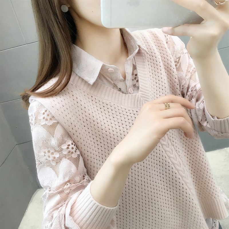 很靓的马甲背心两件套女春秋季2024新品时尚洋气减龄蕾丝针织套装