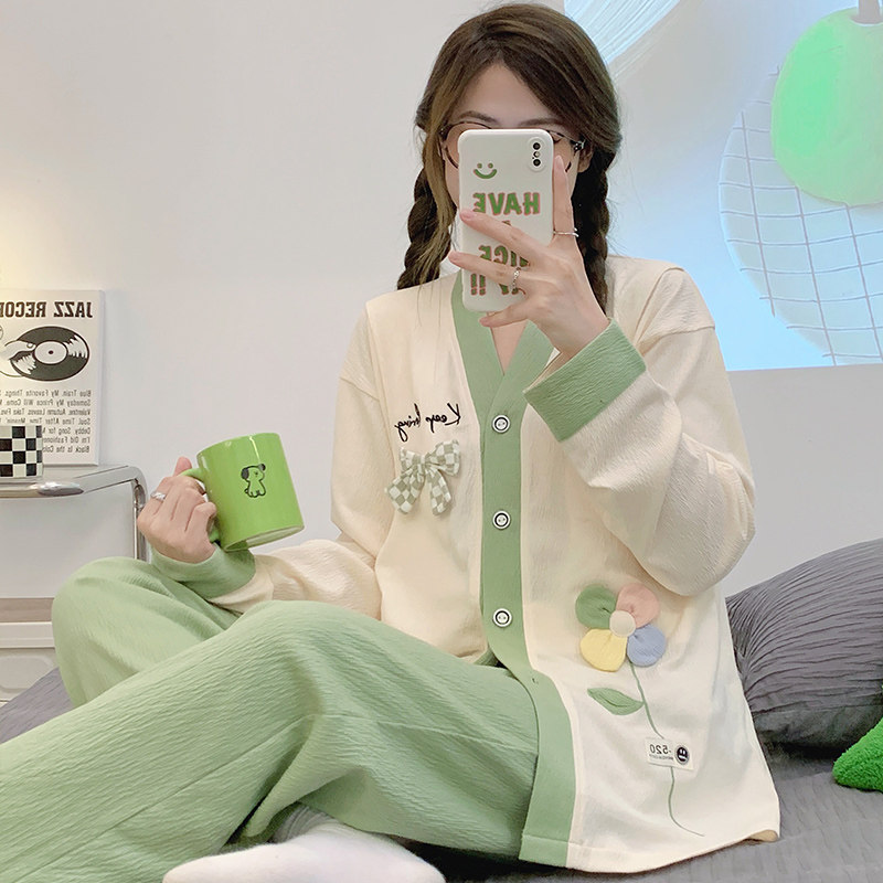纯棉月子服夏季薄款产后产妇哺乳孕妇睡衣女春秋款怀孕期喂奶坐月