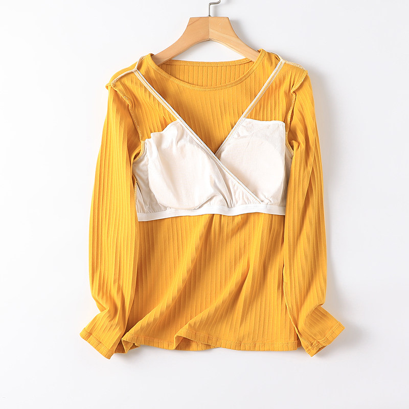 纯棉孕妇产后睡衣哺乳长袖套装坐月子服产妇喂奶带胸垫家居服春秋
