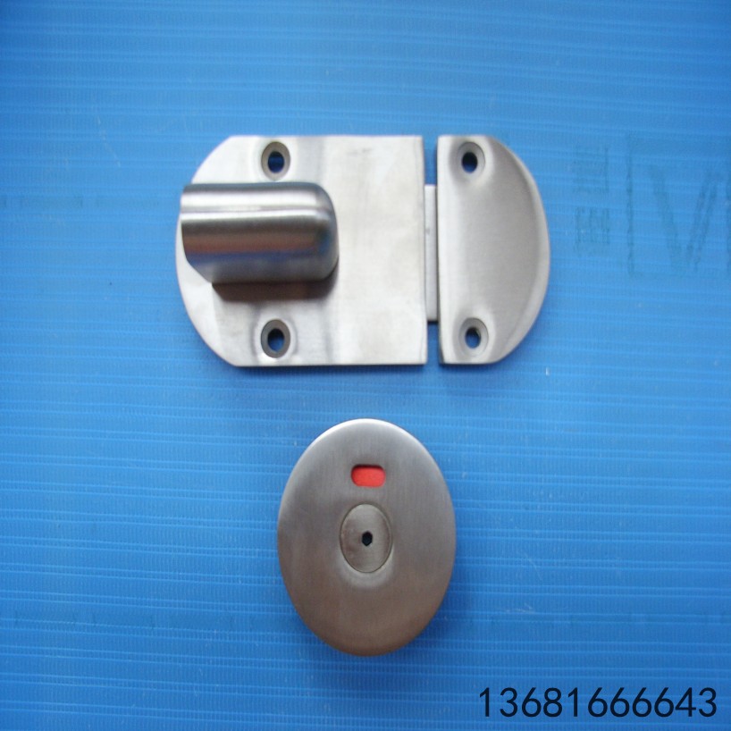 公共卫生间隔断配件 厕所304不锈钢门锁 洗手间有人无人指示锁