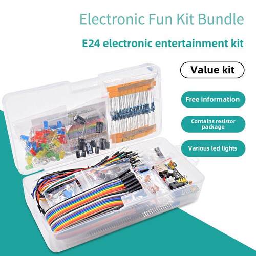 E24 Electronic Fun Kit Bundle with Breadboard Cable Resistor