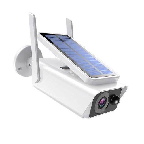 HOT不插电跨境太阳能 摄像头超级看看icsee户外防盗wifi camera