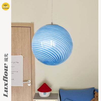 琉光Murano玻璃七彩棒棒糖儿童房客厅吊灯美式复古餐厅卧室灯具