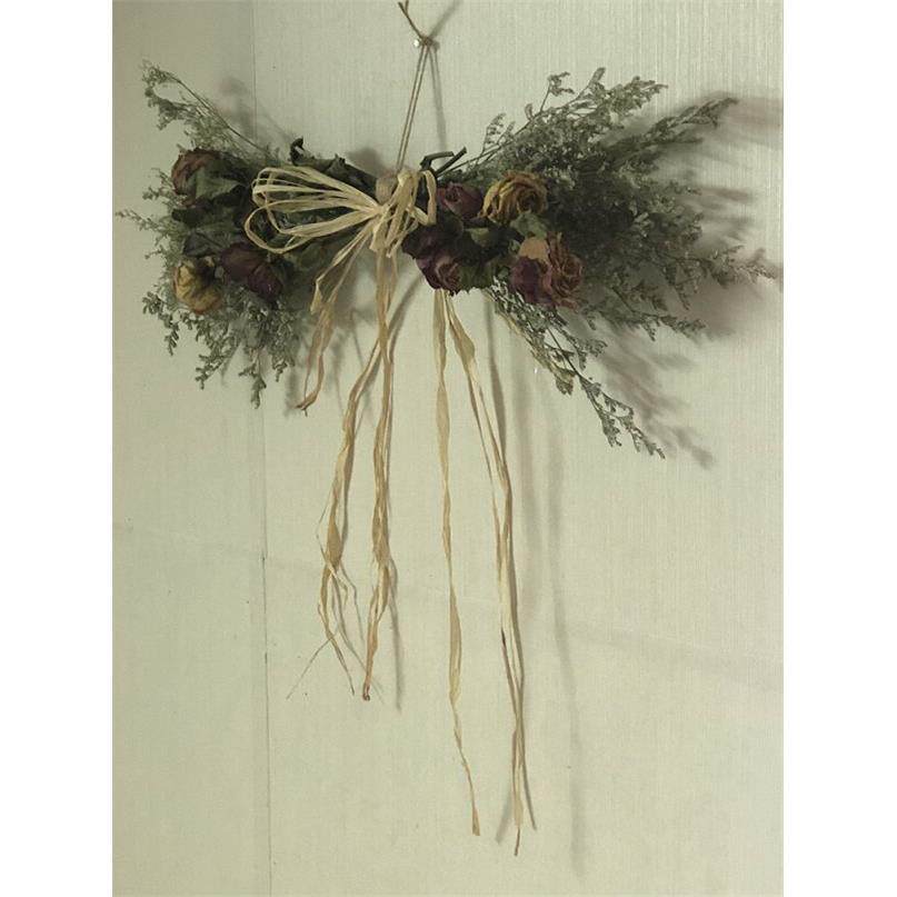 乡村风格田园干燥花干玫瑰壁饰门楣花做旧覆古感觉干花墙面装饰挂