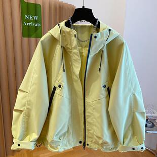 韩国高级感派克服冲锋衣外套女秋冬2025新款 上衣 宽松休闲连帽工装