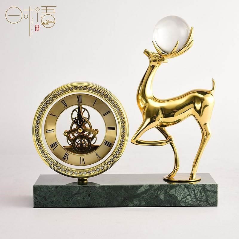 欧式座钟鹿摆饰摆件客厅玄关书架酒柜好寓意金属家居软装装饰塑像,金属材料及制品,其他金属制品,淘宝优惠券,粉丝福利购,淘宝优惠卷