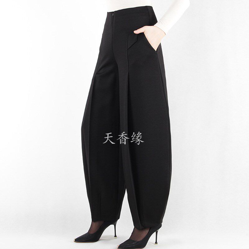 天香缘2024年秋冬休闲灯笼裤女裤哈伦裤高腰萝卜裤花苞裤舞裤5521