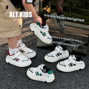 潮牌儿童板鞋2025夏季夏款单网女童运动鞋网面透气男童休闲鞋网鞋