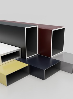 铝合金方管装饰黑色白色烤漆灰色405080黑胡桃隔断铝方通格栅现货