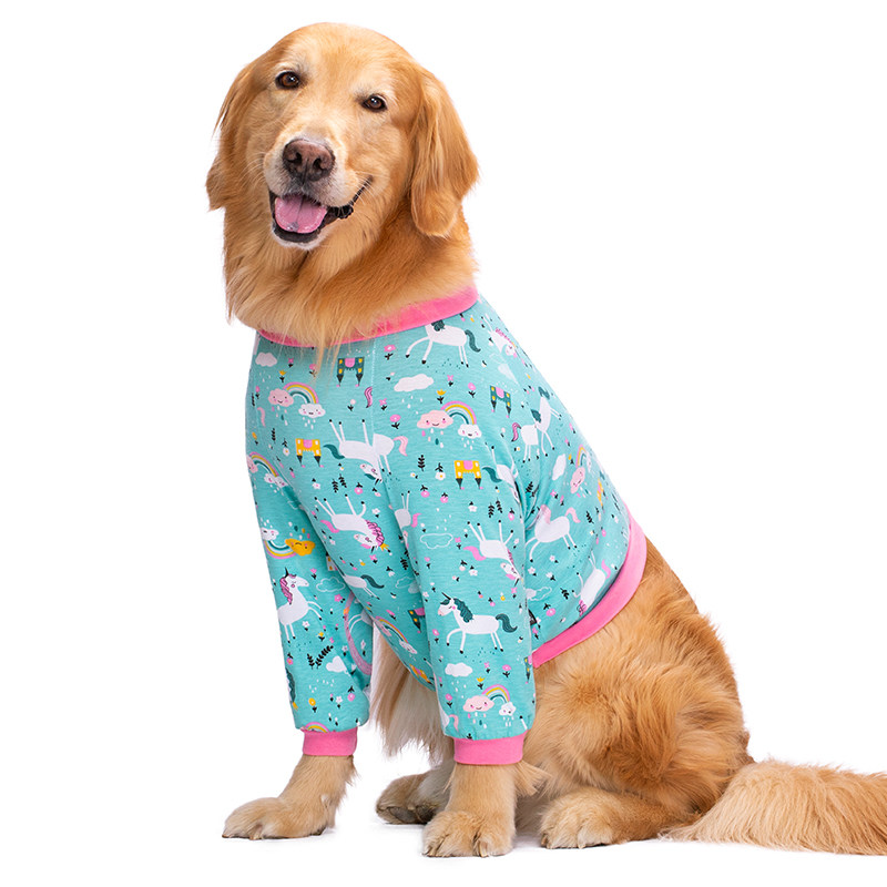狗狗衣服夏装薄款纯棉金毛萨摩拉布拉多大型犬宠物狗护肘护关节服