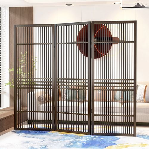 中古风屏风隔断客厅卧室可折叠移动日式遮挡隔板办公室轻奢高级感