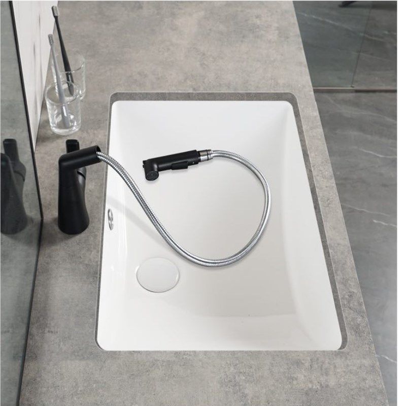 北欧光滑釉面陶瓷台下盆洗手盆方形卫生间嵌入式单洗脸盆弧底加深