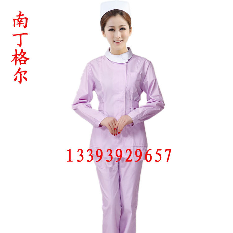 粉色月嫂服护士服分体套装短袖美容院中袖七分袖长袖白大褂短袖