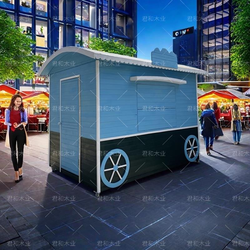 防腐木小木屋户外景区移动售货亭游乐园售票亭商场小吃街售卖亭