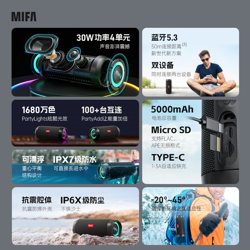 户外自行车骑行音箱电动摩托车公路车山地车车载蓝牙小型音响