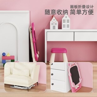 小F黑板玩具涂色涂鸦可擦写字白 儿童画板宝宝h磁性双面家用支架式