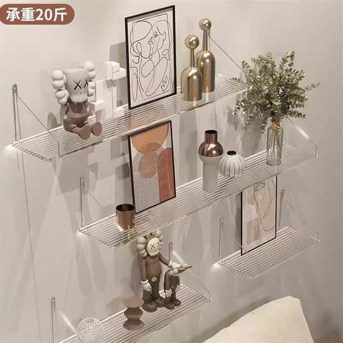 初色亚克力墙e上置物架免打孔创意墙壁挂式沙发后墙面悬空收纳隔