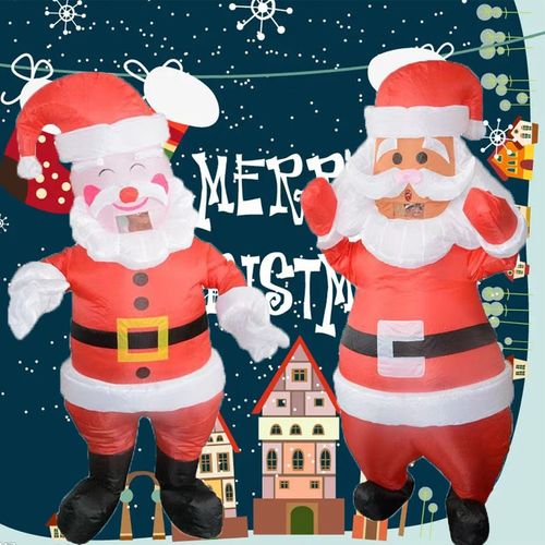 垮境圣诞节节日用品圣诞老人充气服家庭搞笑道具服户外演出充气服