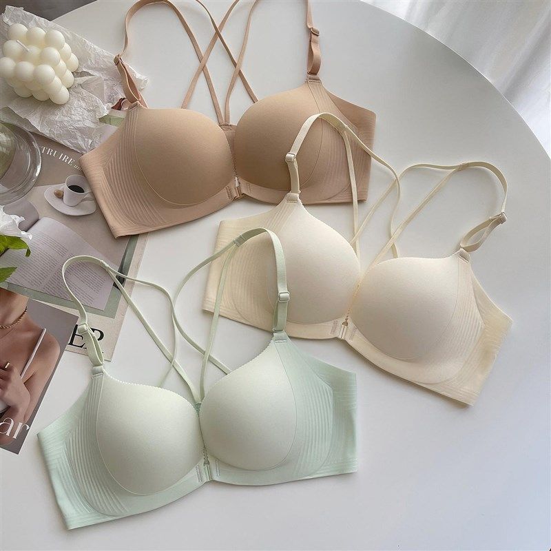 2025新款提拉片前扣小胸聚拢内衣女交叉美背无痕一片式无钢圈文胸,女士内衣/男士内衣/家居服,文胸,淘宝优惠券,粉丝福利购,淘宝优惠卷