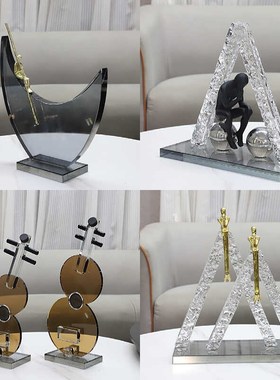 现代轻奢水晶人物摆件家居桌面z软装饰品样板间展厅电视酒柜工艺