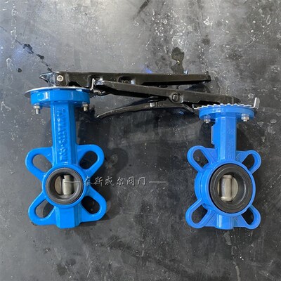 手柄对夹蝶阀DN15k DN20 DN25 DN32 DN40 涡轮不锈钢四氟手动小阀