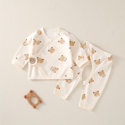 新生儿婴儿衣服夏季薄款套装a类纯棉初生满月宝宝睡衣秋冬分体衣