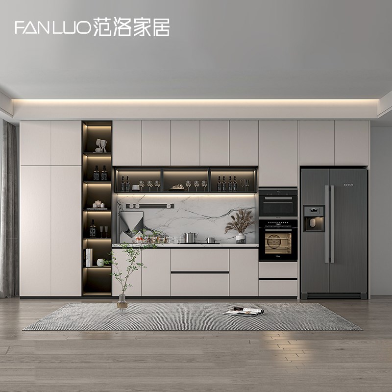 范洛现代客厅酒柜简约餐边柜整体I定做家用隔断柜全屋定制