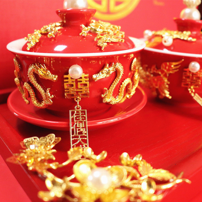 佳期新款成品敬茶杯改口杯结婚一套喜茶龙凤呈祥喜碗托盘婚庆用品,节庆用品/礼品,喜碗/敬茶杯,淘宝优惠券,粉丝福利购,淘宝优惠卷