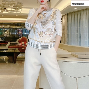 子两件套 高端时髦气质2龄长3卫衣裤 新品 休闲减02袖