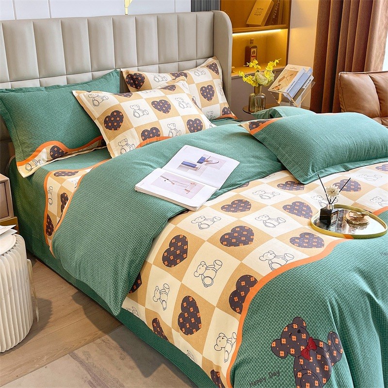 秋冬加厚磨毛南通床上四件套纯棉全棉被罩床单单件被套枕套三件套