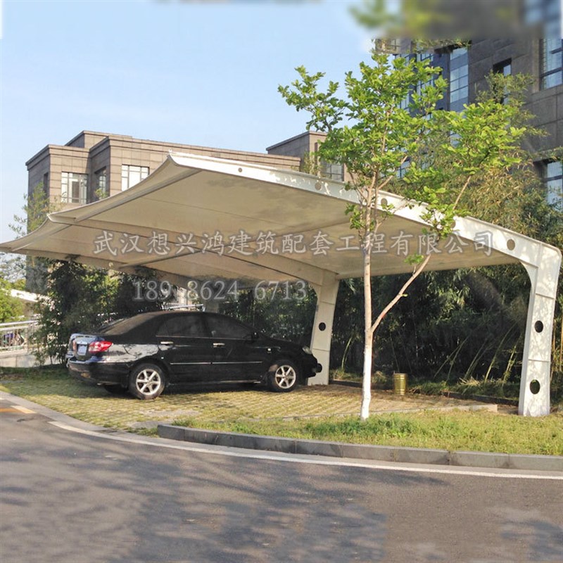 小区物业膜结构汽车停车棚子防晒遮阳伞路边帐篷防晒防尘移动车库