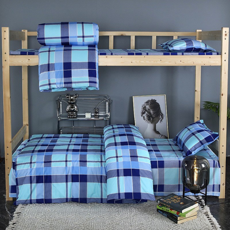 学生宿舍三件套被套纯棉床单六件套全棉床笠床品学校定制床上用品