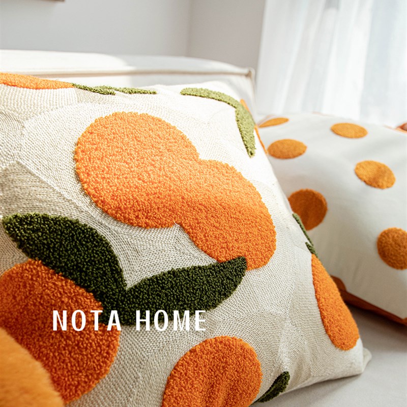 黄色花朵抱枕田园风靠垫波点靠枕B客厅沙发午睡枕套床头抱枕芯柔