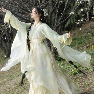 茉离 口晕染破袖 掉落 影视风抽绳袖 褶裙 仙侠风少女春款 云诀