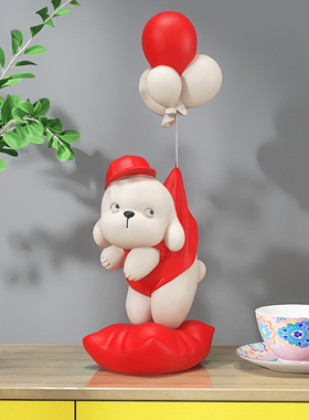 可爱狗桌面装饰摆件结婚礼物送新人客厅婚房布Q置家居饰品新婚礼