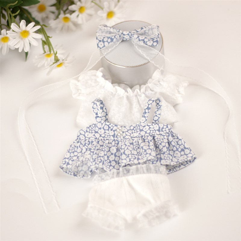 现货20cm厘米棉花娃娃百搭衬衣小碎花连衣裙玩偶公仔Z替换装衣服