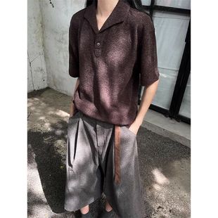 夏季 稻风 polo衫 Caim棕色老钱风针织短袖 松弛感正肩t恤cleanf 男款