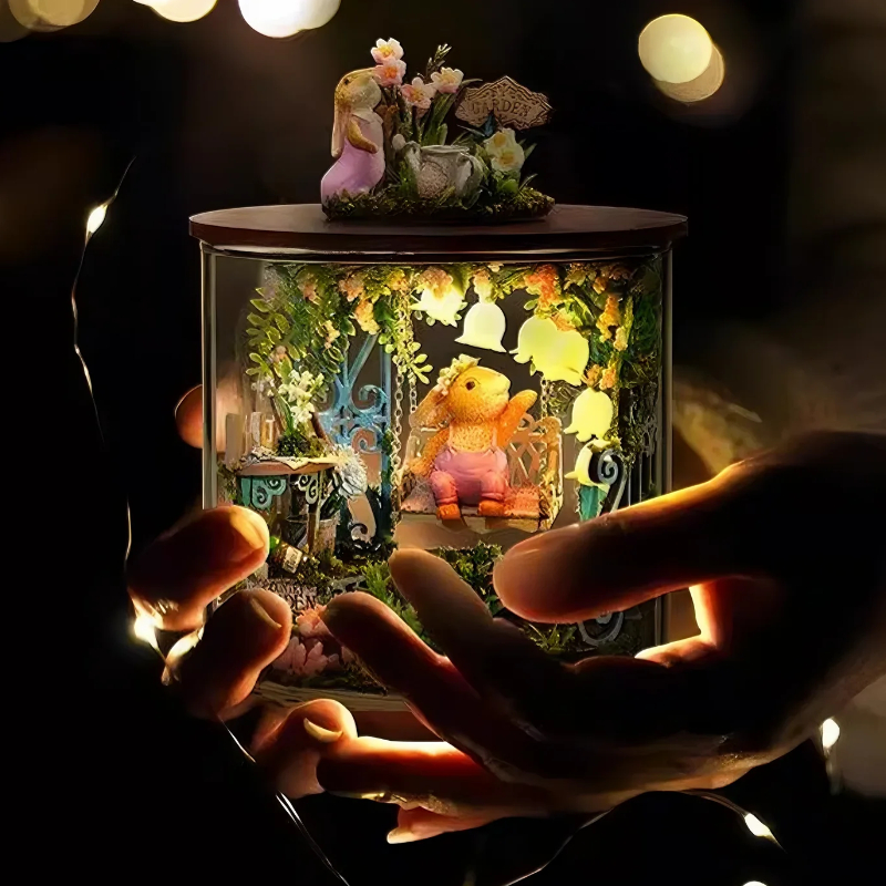 diy小屋圆梦瓶玻璃瓶夜灯手工拼装微景观治愈女生生日礼物别样缘
