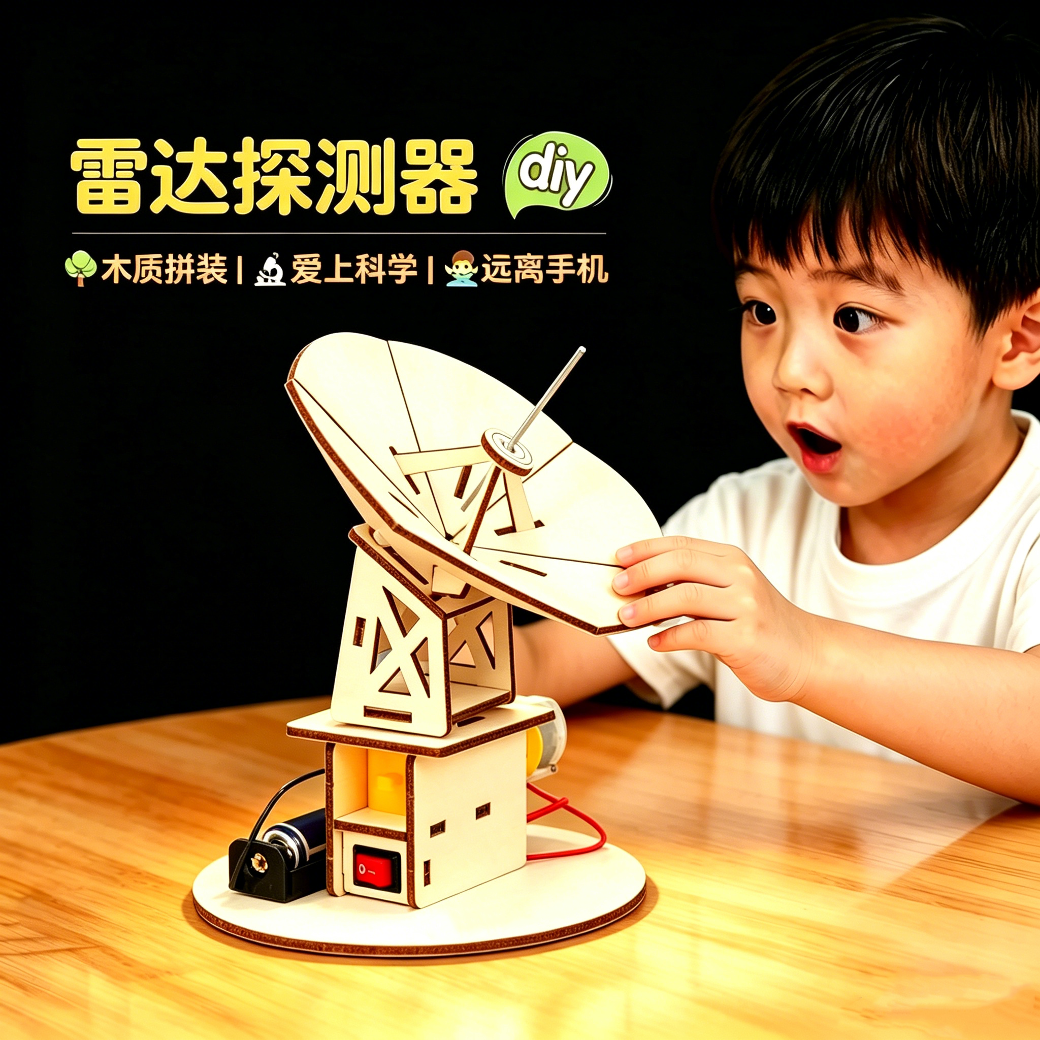 科技小制作手工电动雷达探测器