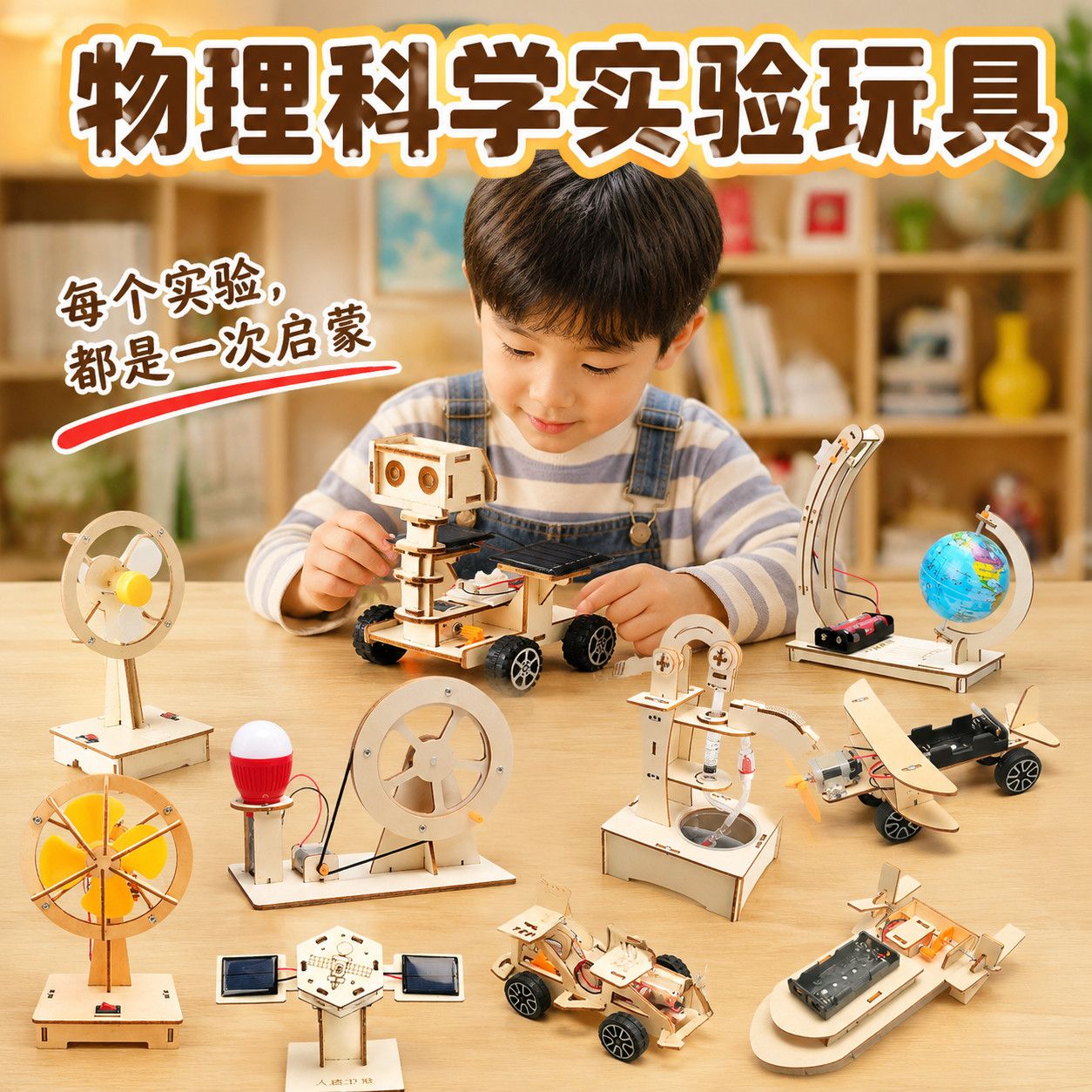 手工diy儿童科学实验套装男女孩3-14岁益智拼装steam小学生玩具