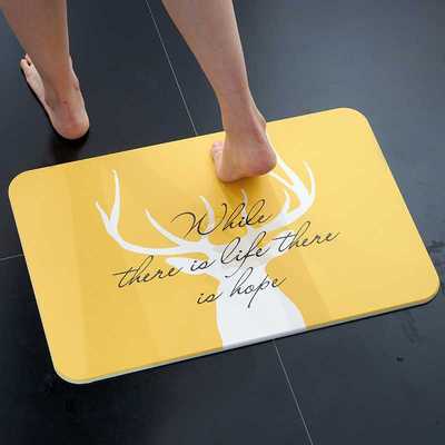 浴室卫生间硬硅藻土地垫硅藻泥门垫脚垫硅藻土速干吸水防滑垫